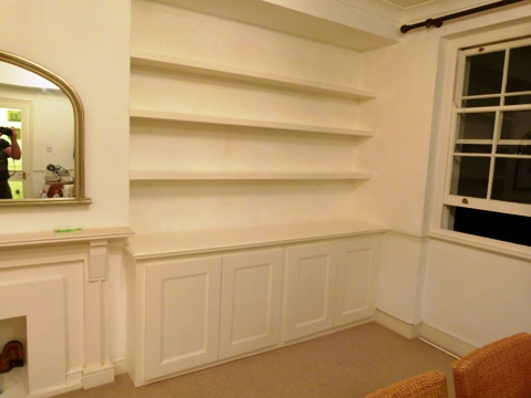 walnut shelving