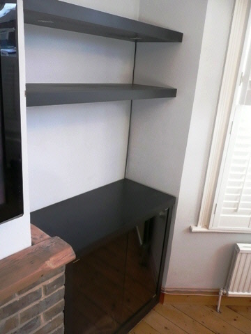 office desk and storage