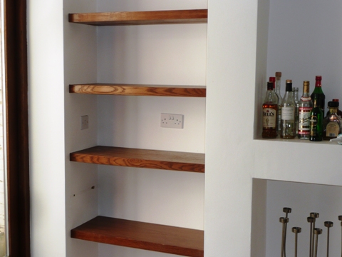 walnut shelving