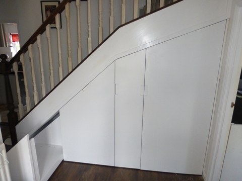 Emerson-Park-RM11-3UU fitted bespoke under stairs doors and pull out draws
